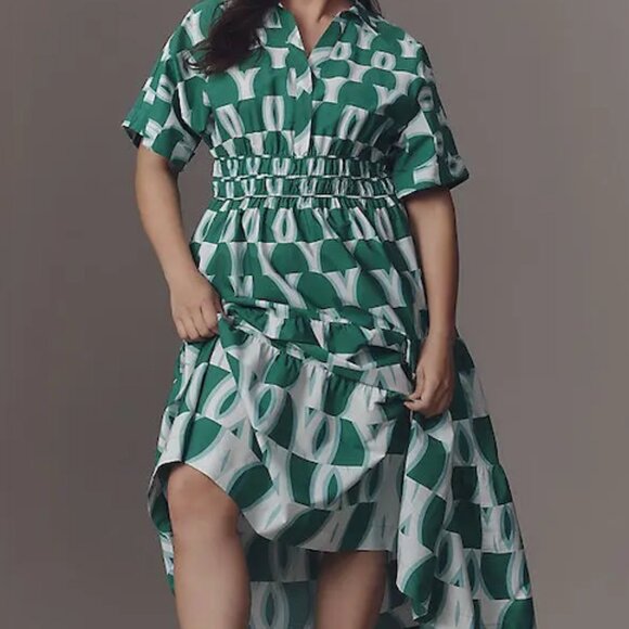 Anthropologie Somerset Maxi Shirt Dress - Green XL / 16 - Picture 3 of 5